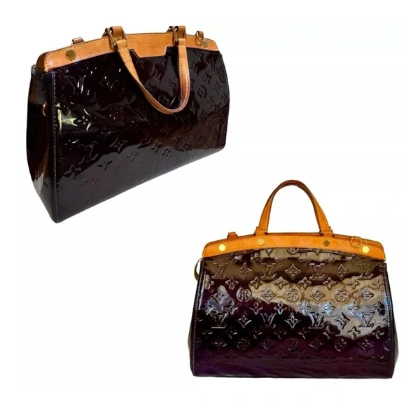 SOLD! Authenticated Louis Vuitton Monogram Vernis Brea MM Handbag in Amarante - Picture 7 of 14